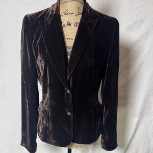 Tahari Brown Velvet Blazer - Medium